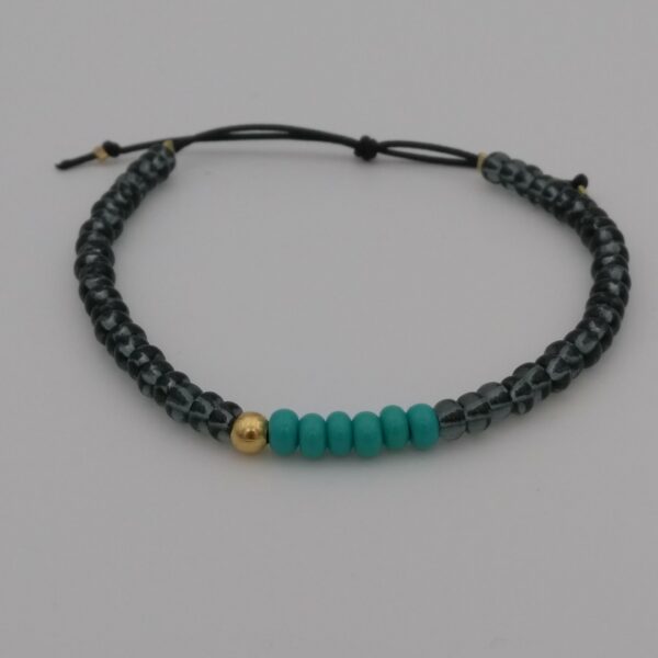 Bracelet gris et turquoise